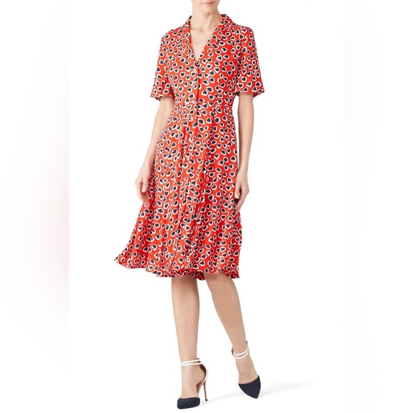 NWT J. Crew Rudbeckia red heart print midi dress sz 6 - Picture 3 of 12
